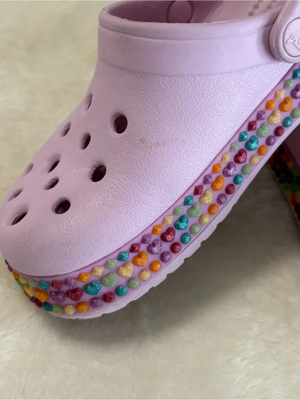 Crocs Girls Pink Crocbands Gem Band Clogs Size C10